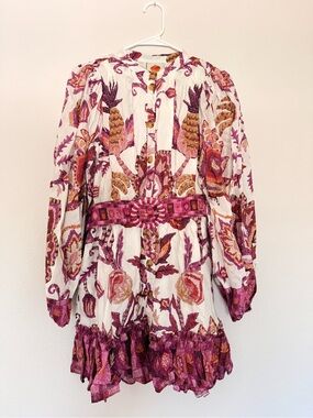 Farm Rio long sleeve belted minidress